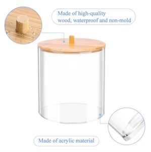 Acrylic container work bamboo lid